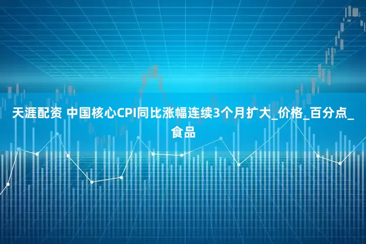 天涯配资 中国核心CPI同比涨幅连续3个月扩大_价格_百分点_食品